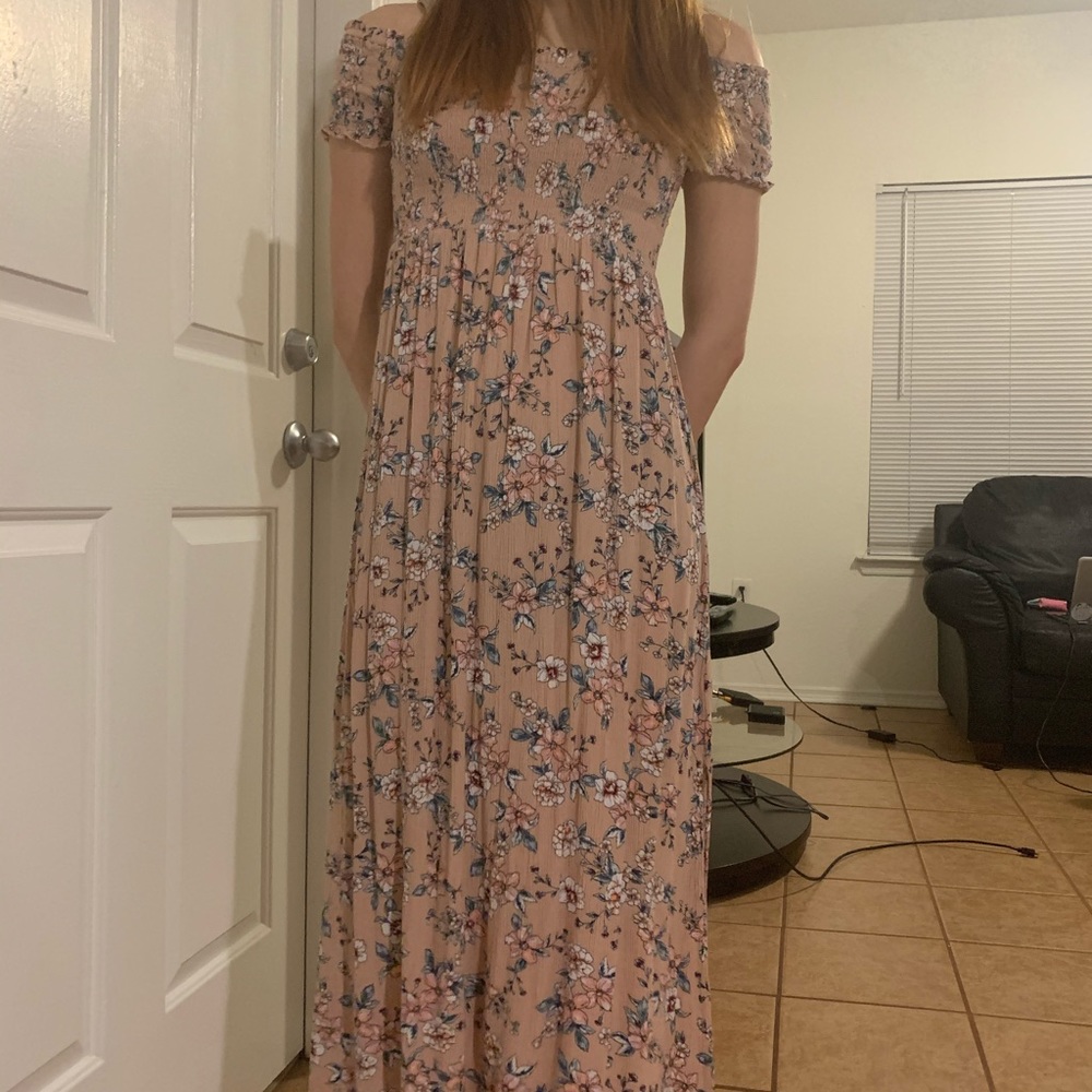 Pink midi dress